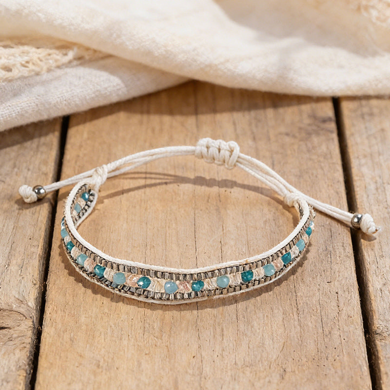 Women's Design Hand-woven Adjustable Bead Carrying Strap Bracelet