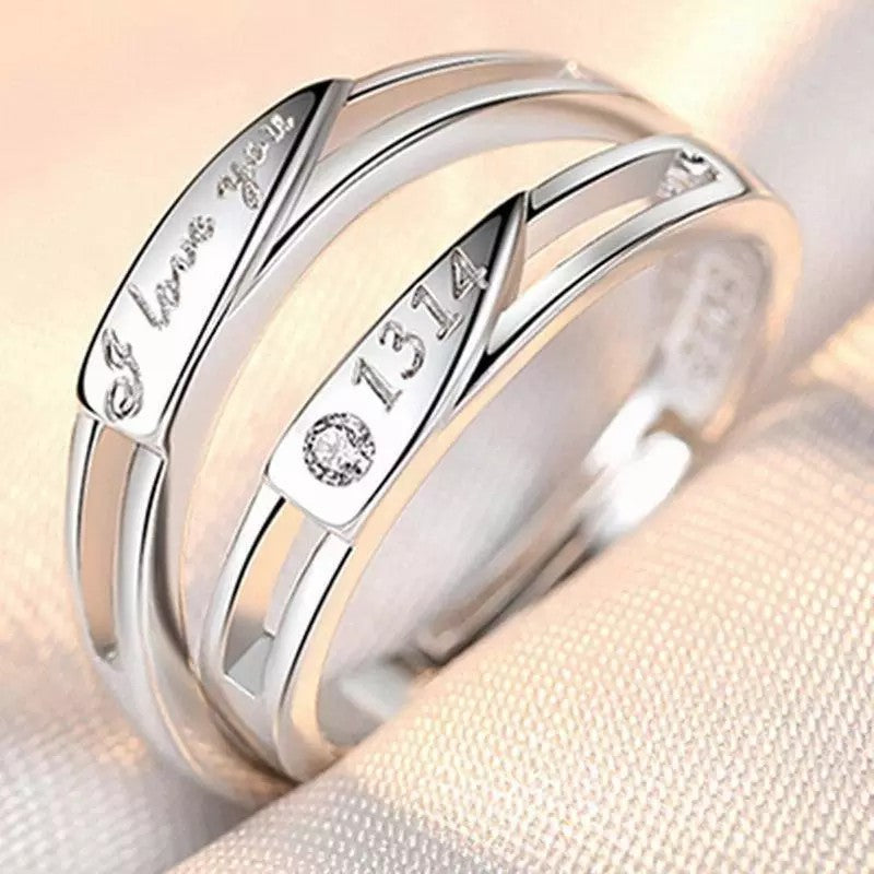 Women's & Men's Couple Simulation Diamond Opening Zircon Classic Rings