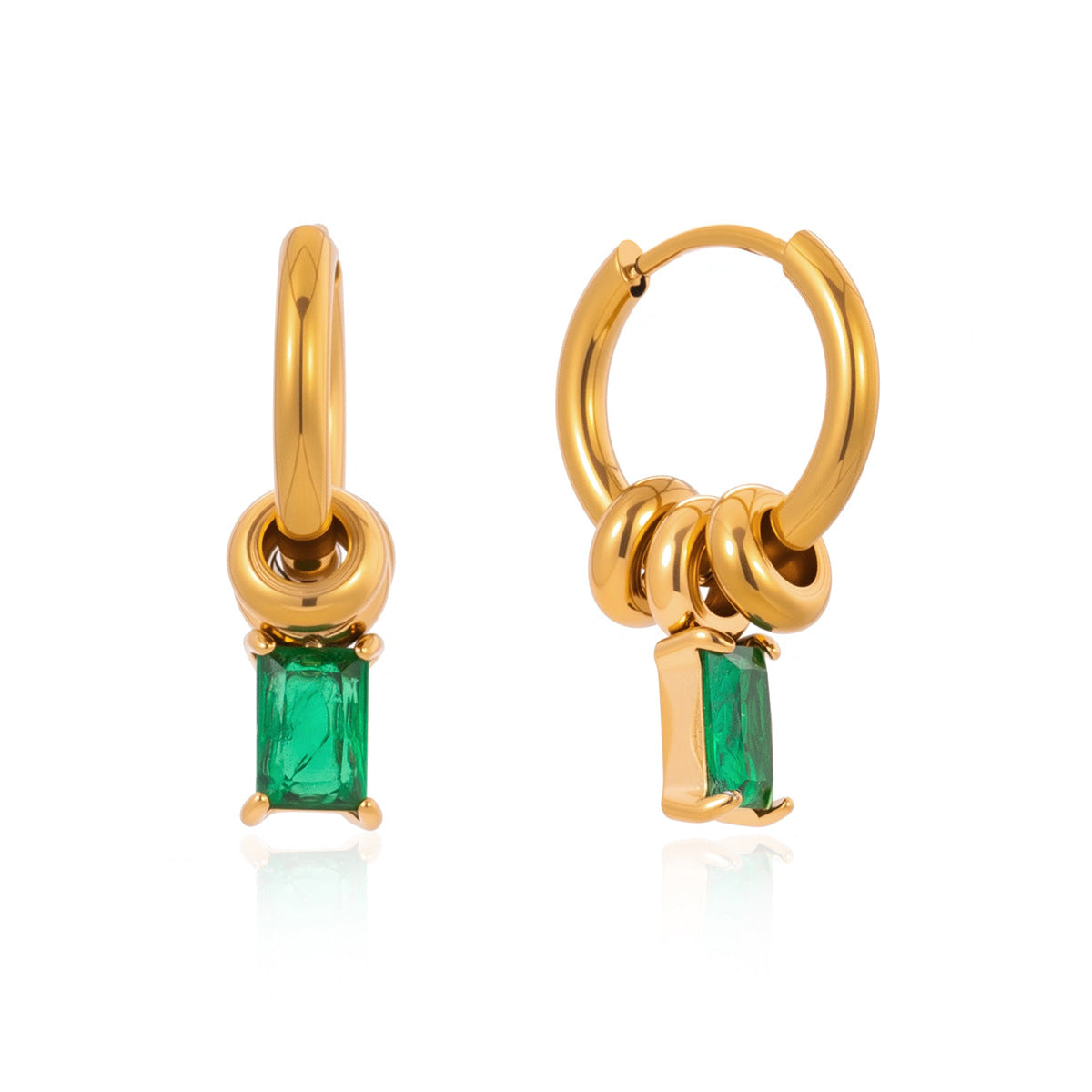 Ding Stainless Steel Zircon Light Luxury High Sense Ear Titanium Rings