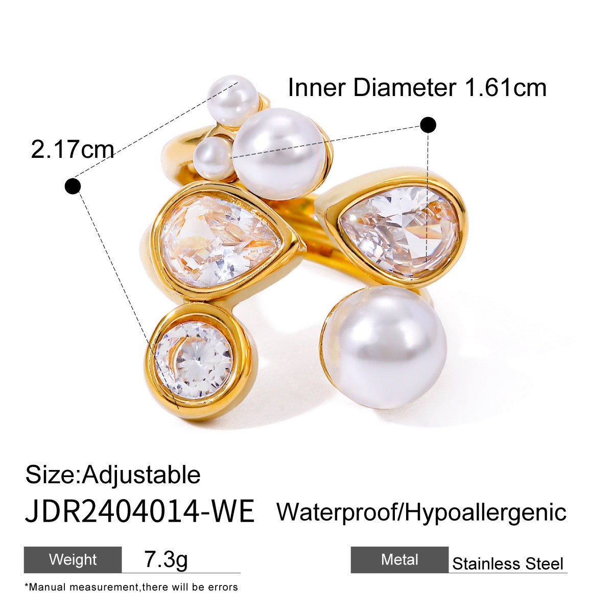 Stainless Steel Dropper Zircon Titanium Light Luxury High Sense Ring