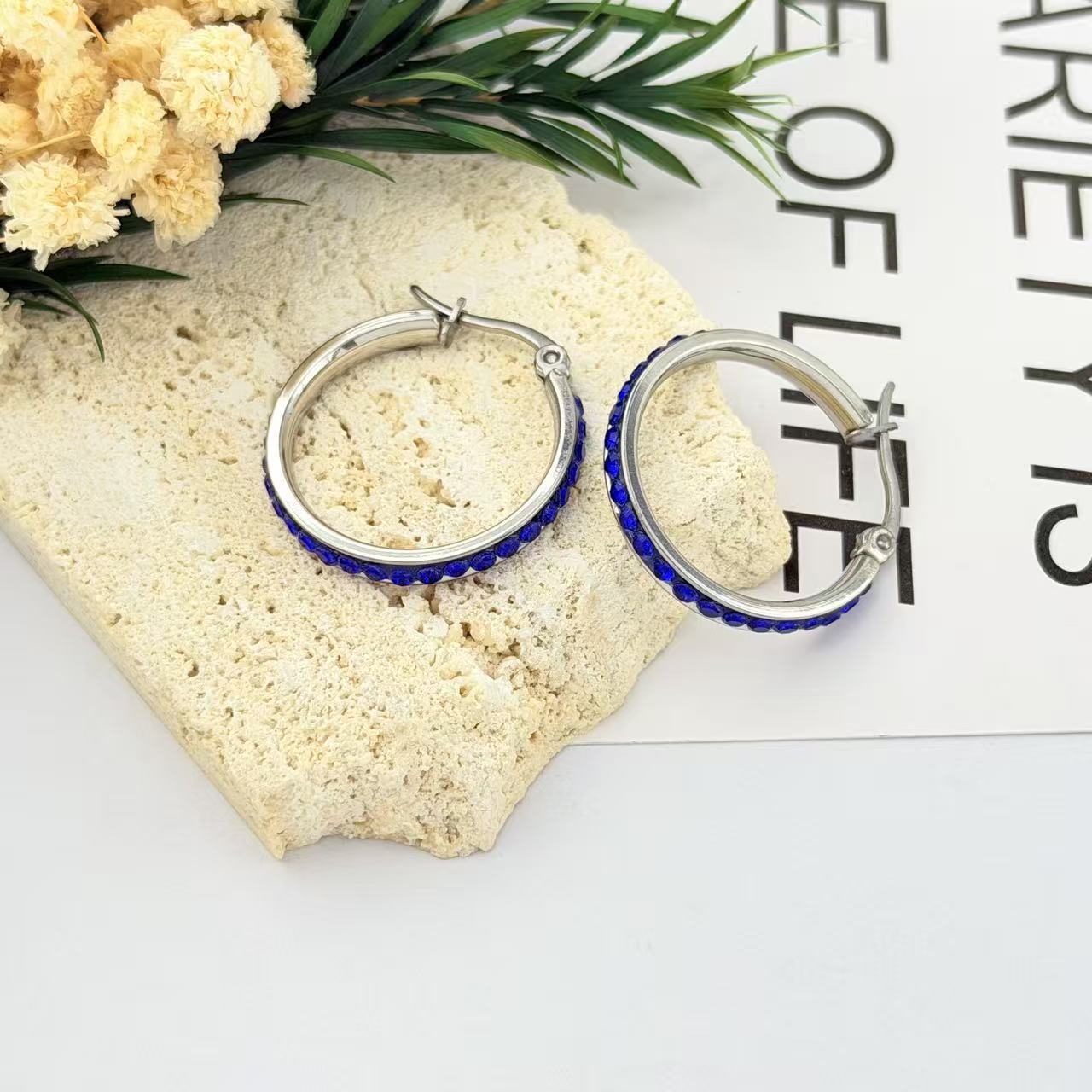 Women's Luxury Refined Rhinestone Full Diamond Big Hoop Fashion Earrings