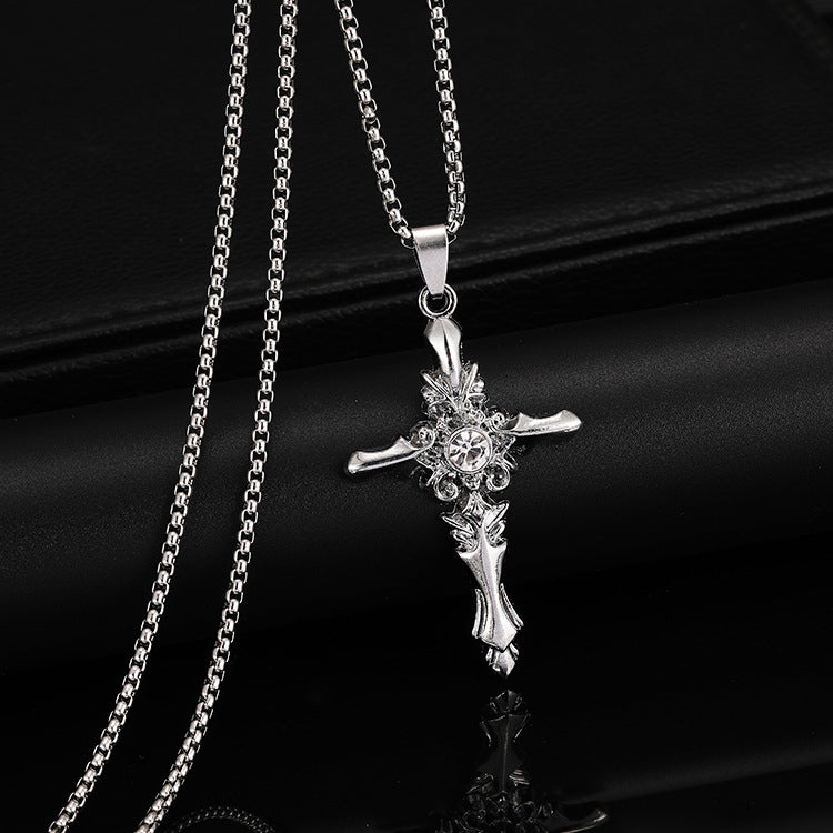 Women's & Men's Baroque Cross Hip Hop Versatile Sweater Chain Pendants