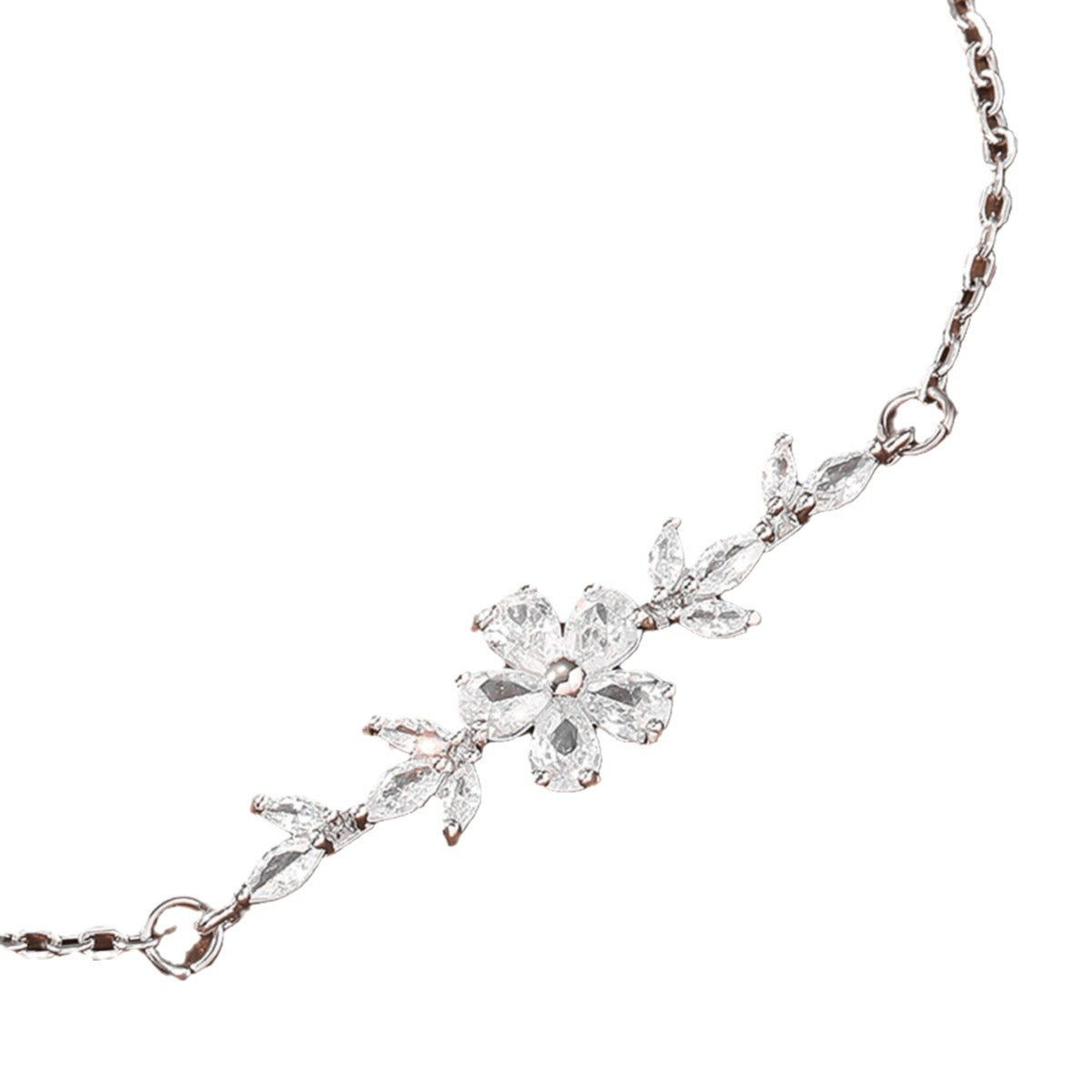 Diamond Flower Leaf Niche Temperament Simple Affordable Luxury Fashion Bracelet
