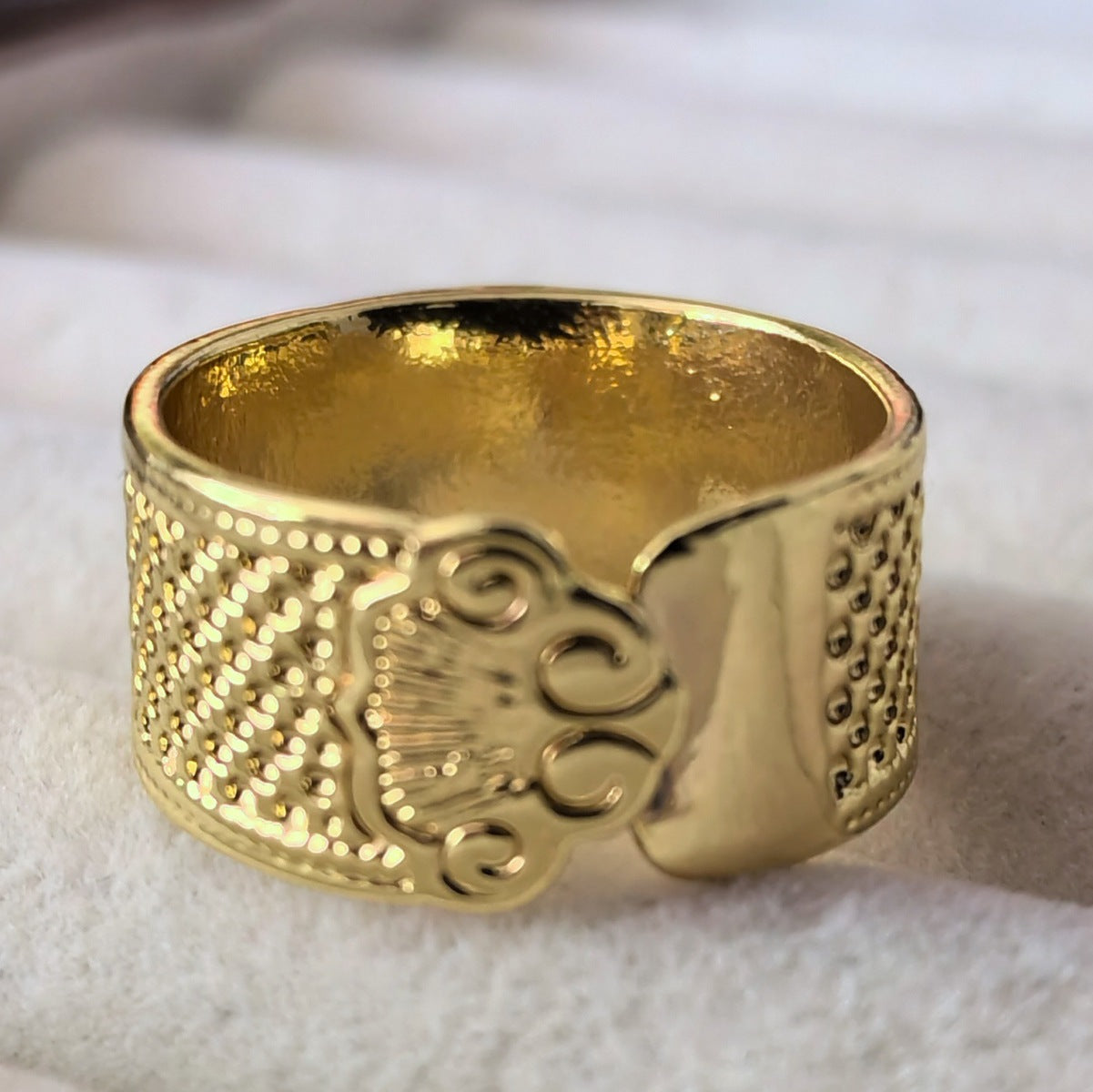Men's Retro Trendy Sier Open Single Lucky Rings