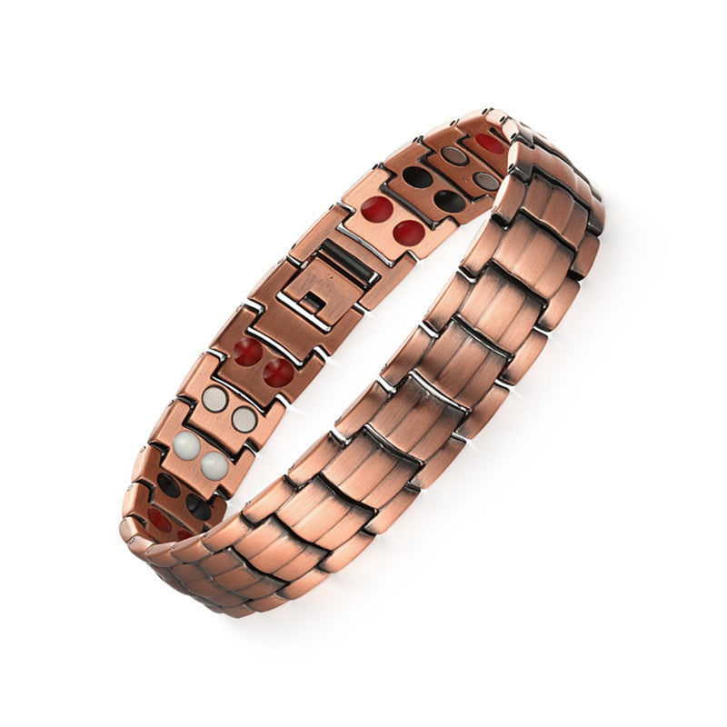 Women's & Men's Bronze Magnet Striped Fashion Full Series Bracelet