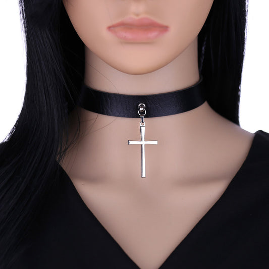 Hip Hop Punk Exquisite Cross Short Collar