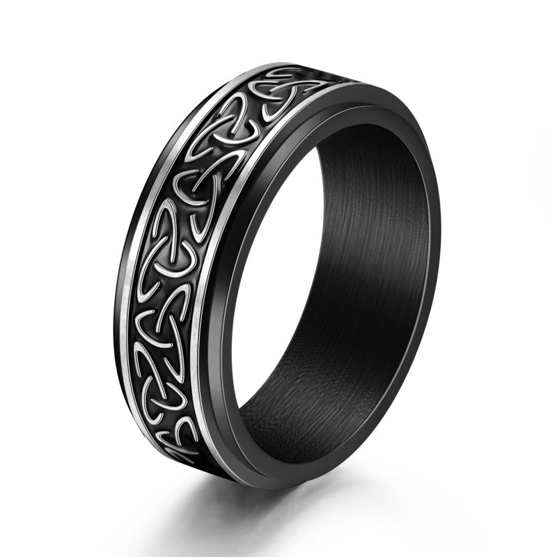 Women's & Men's Celtic Knot Stainless Steel Brushed Rotatable Ring
