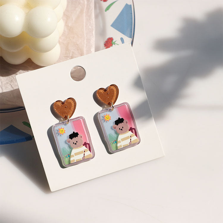 Dopamine Ear Clips Color Temperament Teenage Stud Earrings