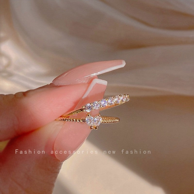 Style Female Niche Design Combination Sweet Cool Rings