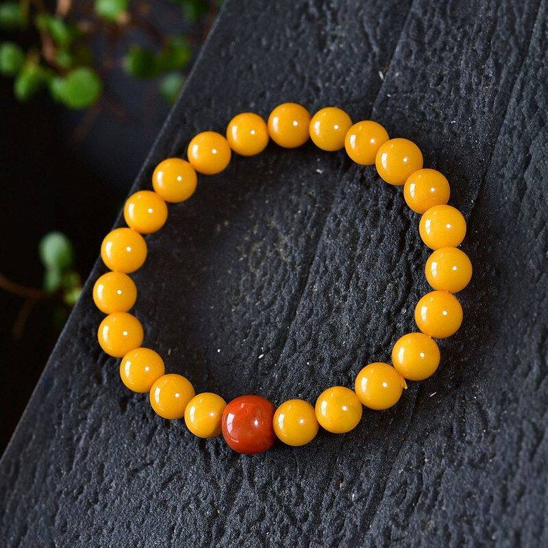 Chicken Grease Full Honey High Imitation Old Wax Amber Fidelity Bracelet