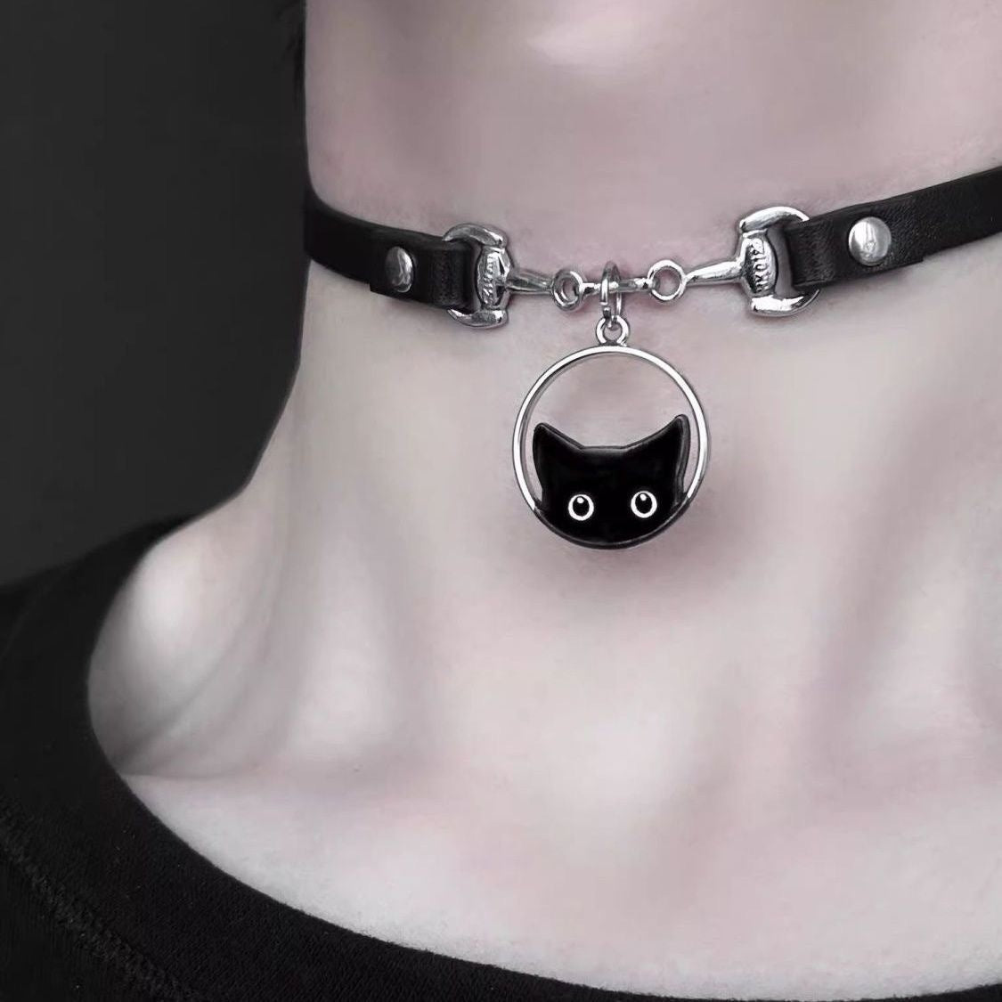 Cool Hot Style Dark Cat Niche Design Fashion Clavicle Necklaces