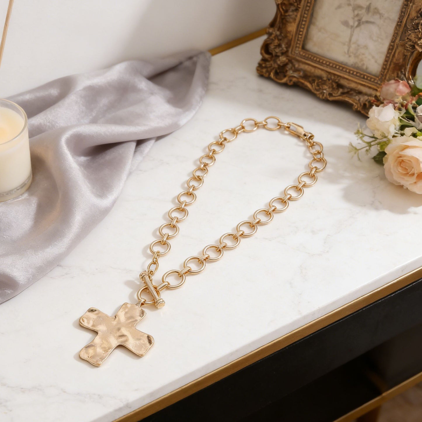 Thick Cross Cold Style Simple Clavicle Chain Female Light Pendants