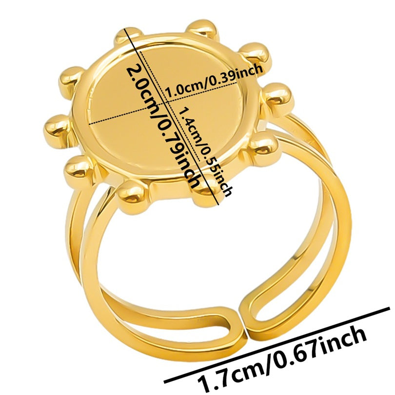 Women's & Men's Stainless Steel Titanium Geometric Oval Base Support Cold Rings