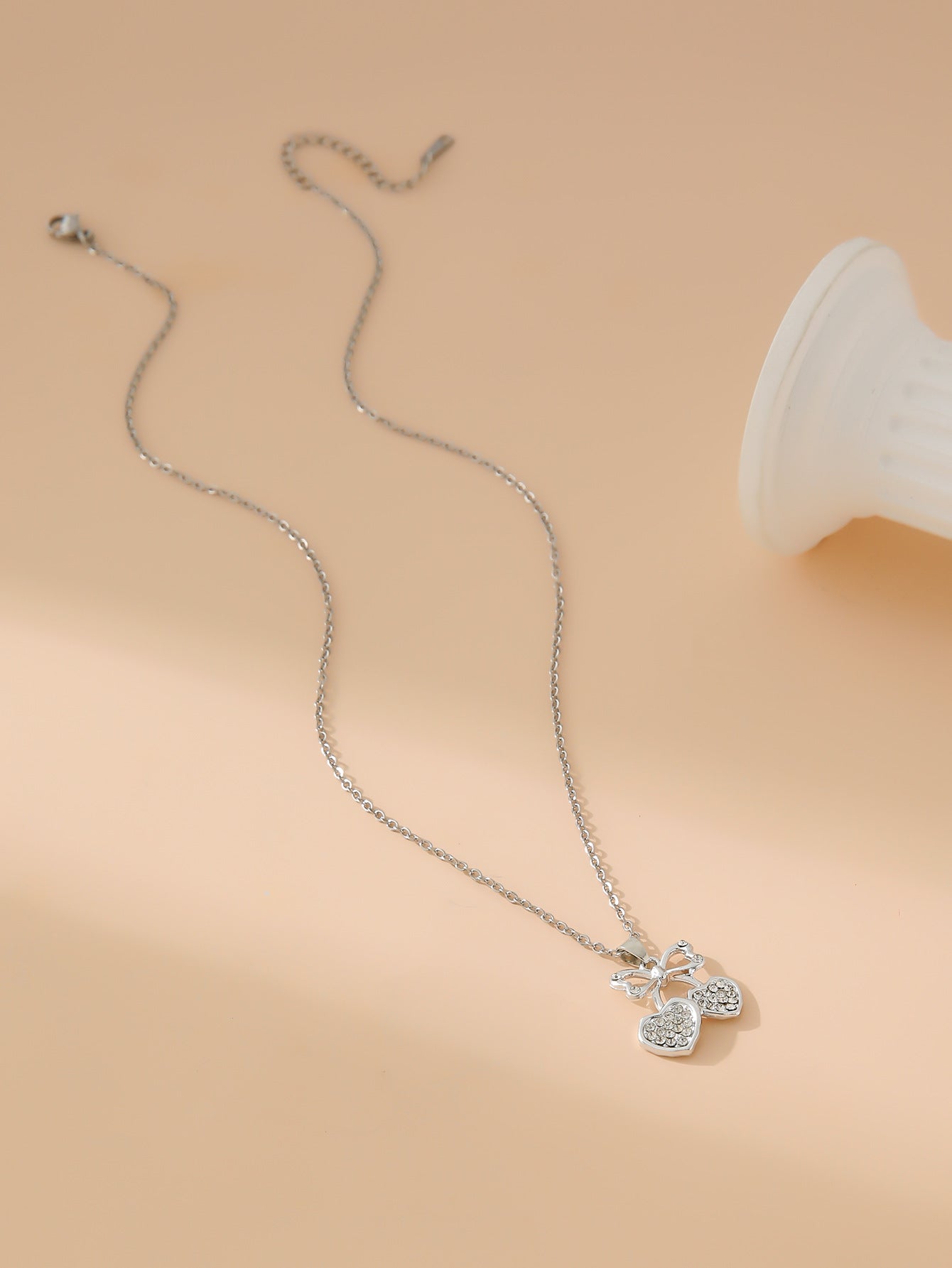 Women's Stainless Steel Diamond Four-leaf Clover Love Tower Necklaces
