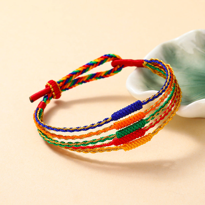 Strap Tassel Hand-woven Colorful Braided Rope Bracelets
