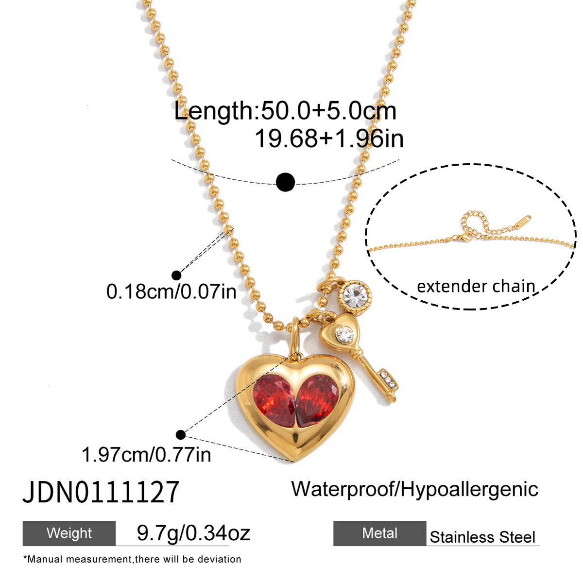 Women's Titanium Steel Loving Heart Zircon Light Luxury Minority Clavicle Chain Necklaces