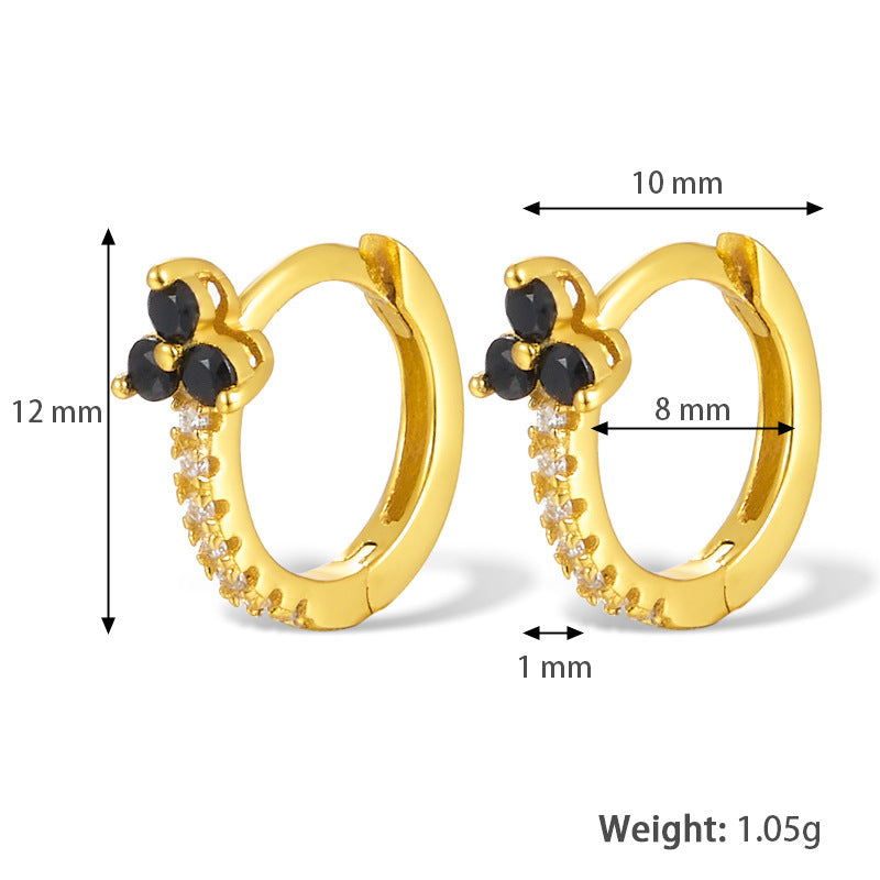 Zircon Light Luxury Advanced Design Sense Ear Clip Earrings