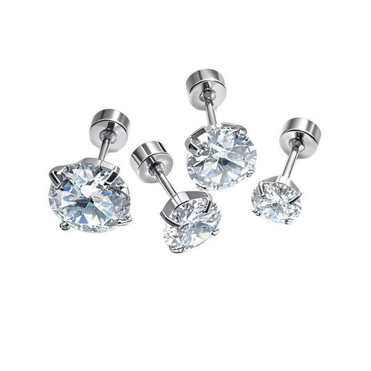 Chinese Female Zircon Ear Bone Pin Stud Earrings