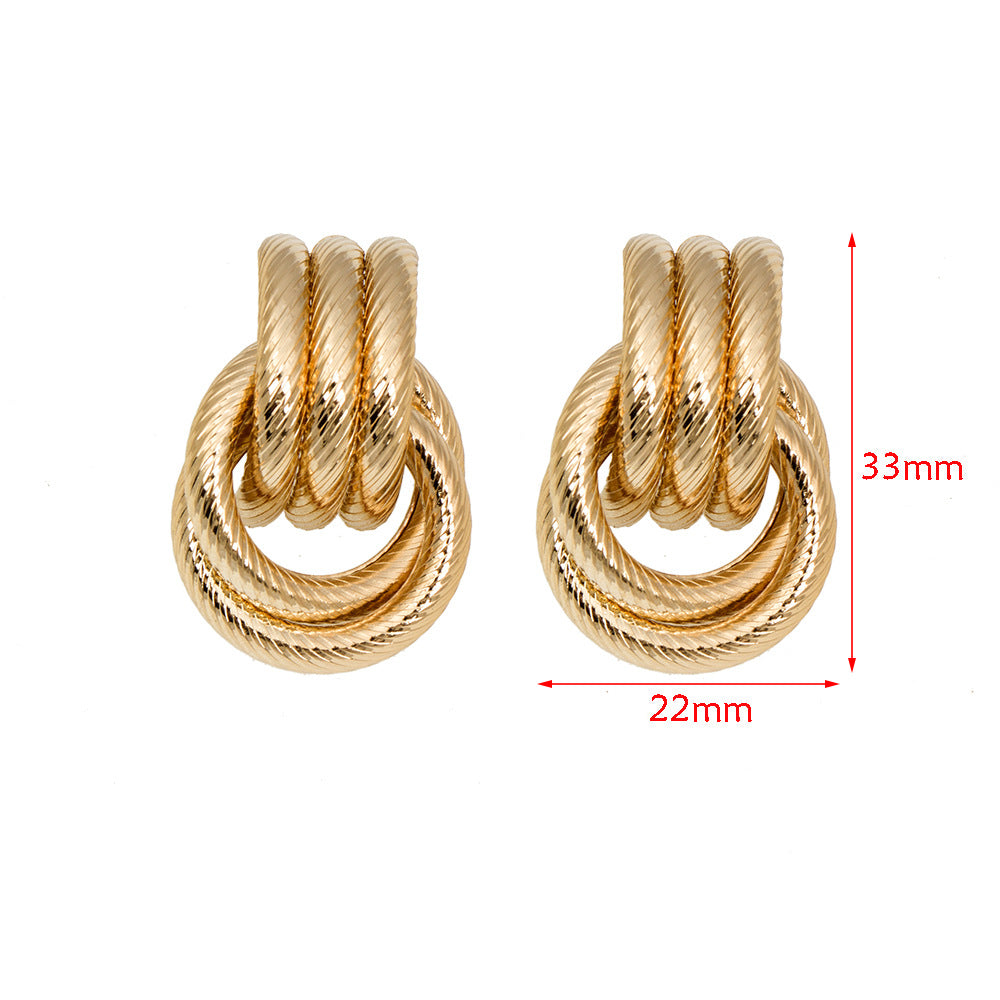 Women's Retro Hoop Hollow Tube Series Sister-in-law Earrings