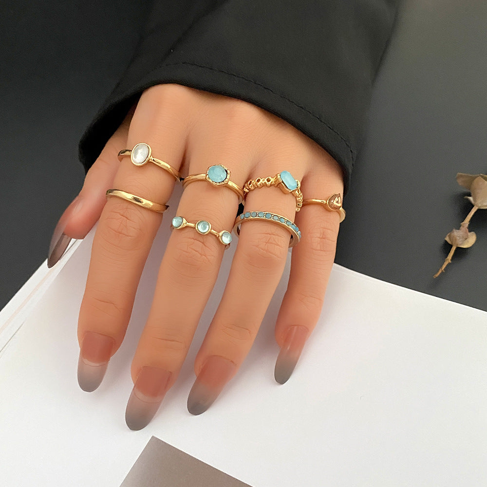 Women's Retro Turquoise Gemstone For Minority Light Ring