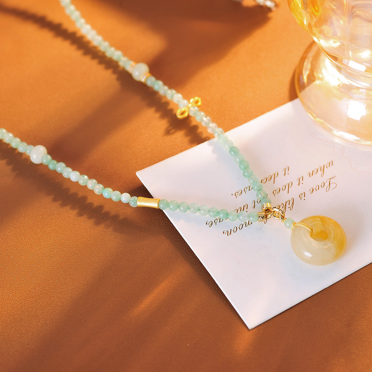 Women's Crystal Beaded Clavicle Chain Temperamental Minority Design Pendants