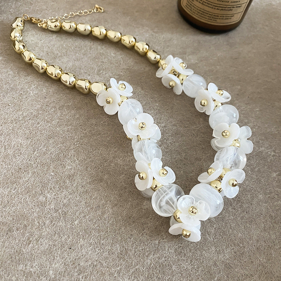 Shadow Flower Beaded Female Summer Dopamine Sweet Jewelry Set