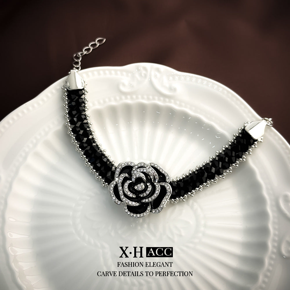 Oil Dripping Rose Niche Design Clavicle Chain Necklaces