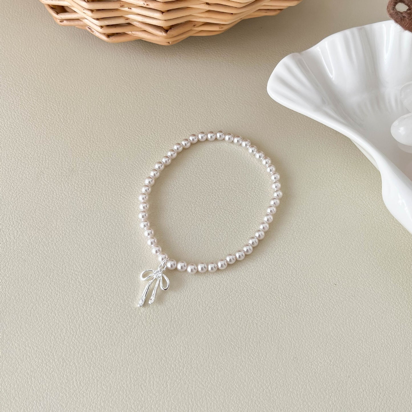 Wind Pearl Bow Water Drop Mud Diamond Interval Niche High Bracelet