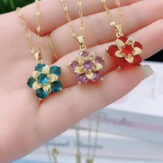Fresh Flowers Stylish Simple Versatile Light Luxury Minority Design Clavicle Necklace