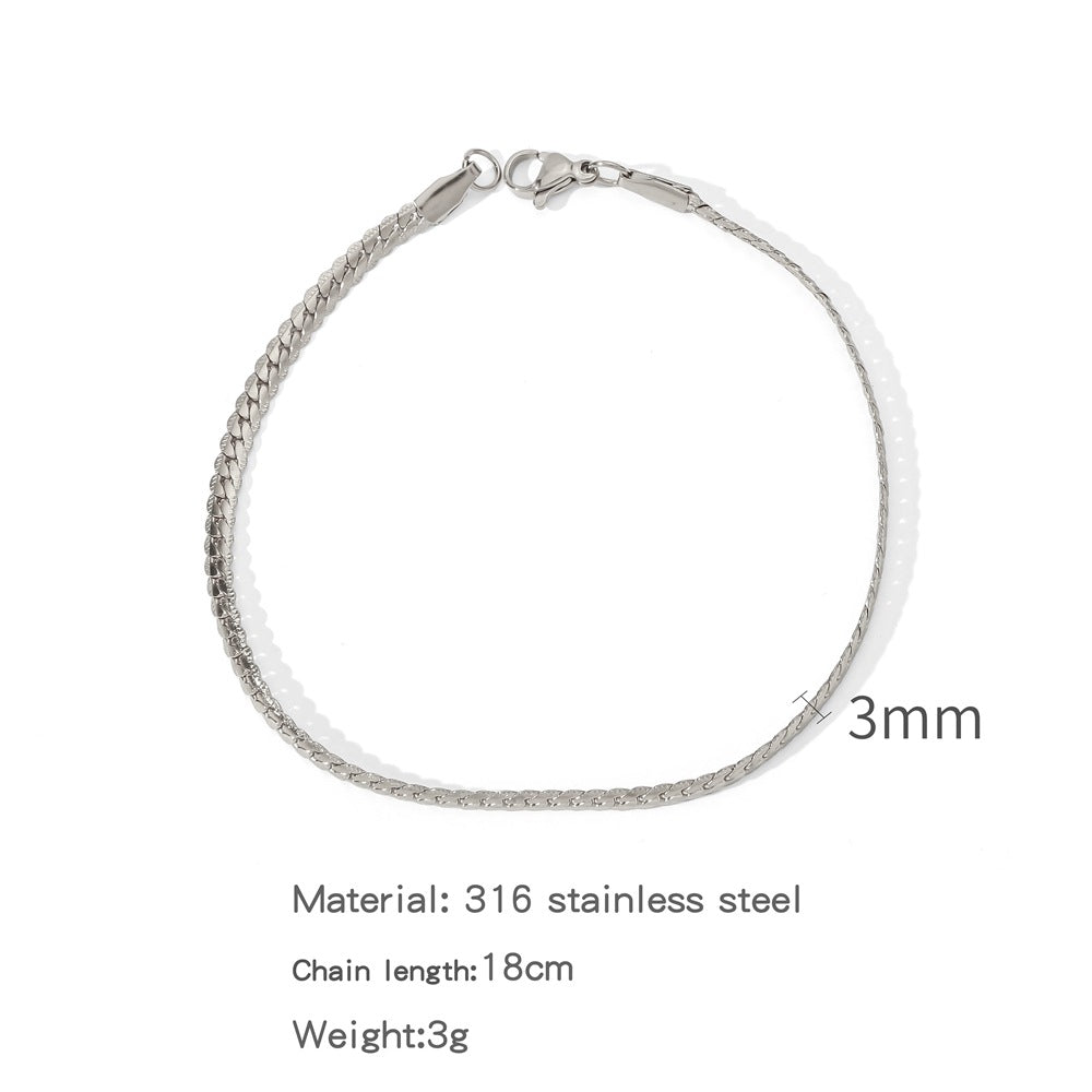 Encrypted Embossed Does Not Fade Niche Personality Electroplated Unisex Bracelet