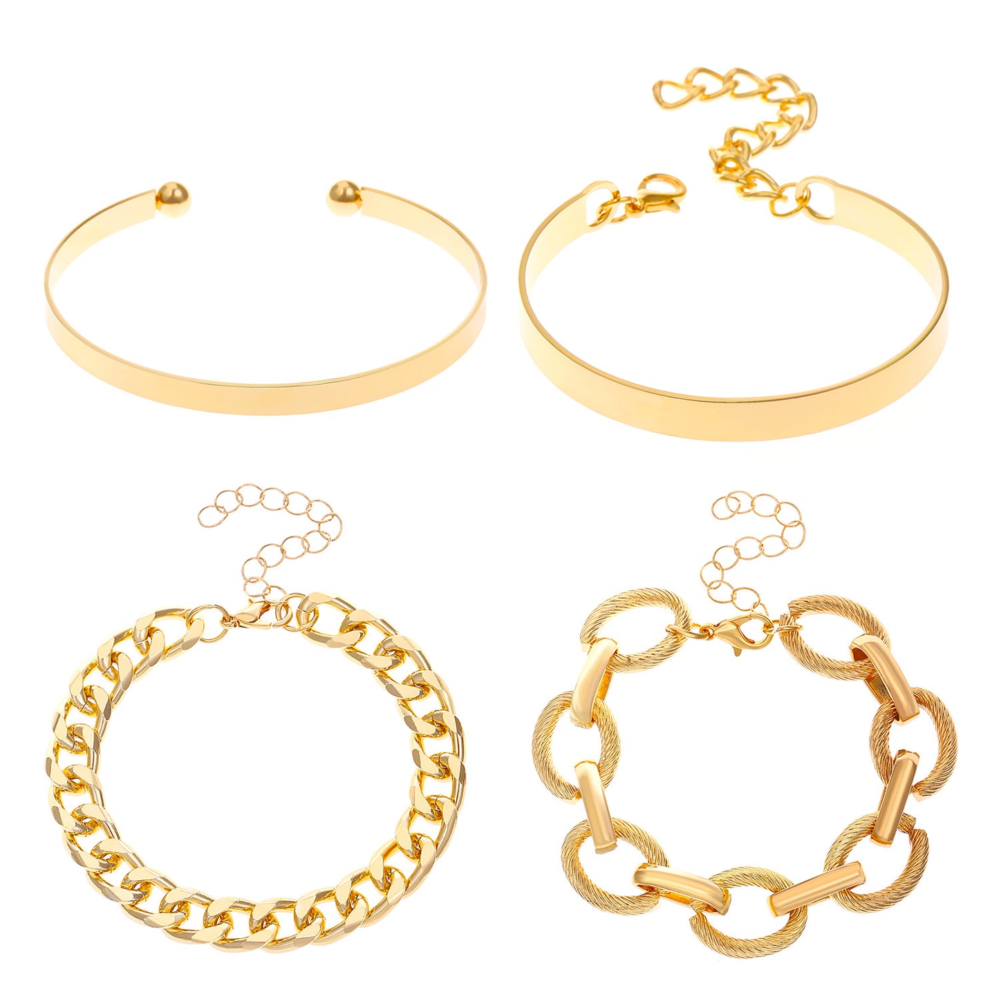Trendy Alloy Combination Punk Hip Hop Bracelets