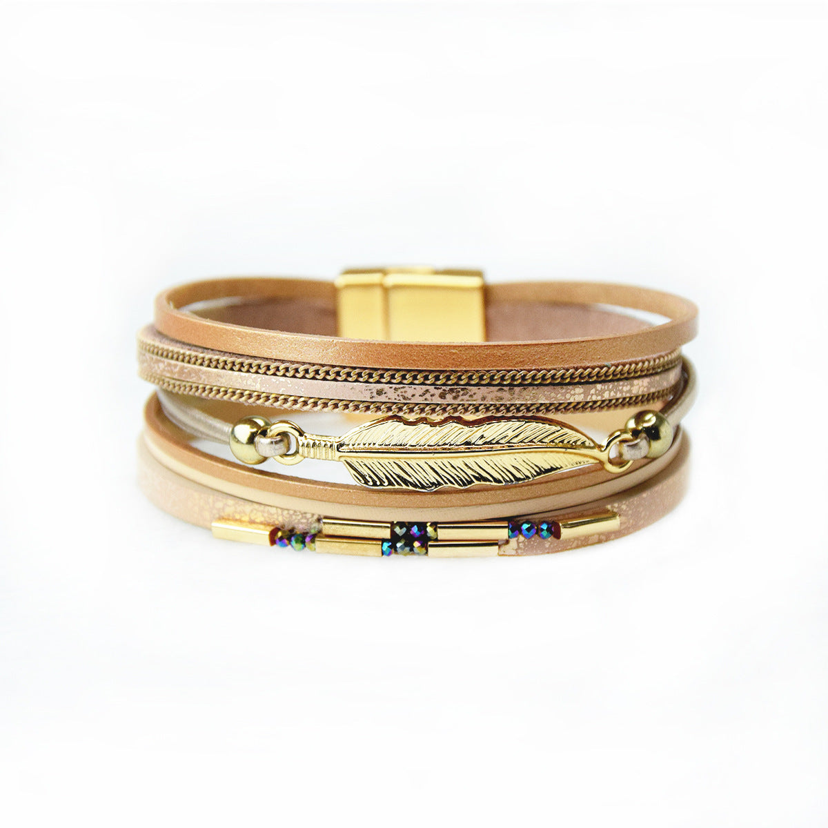 Women's Bohemian Style Leather Vintage Feather Classic Bracelets