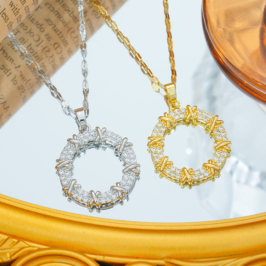 Diamond Donut Ornament Special Interest Light Necklaces