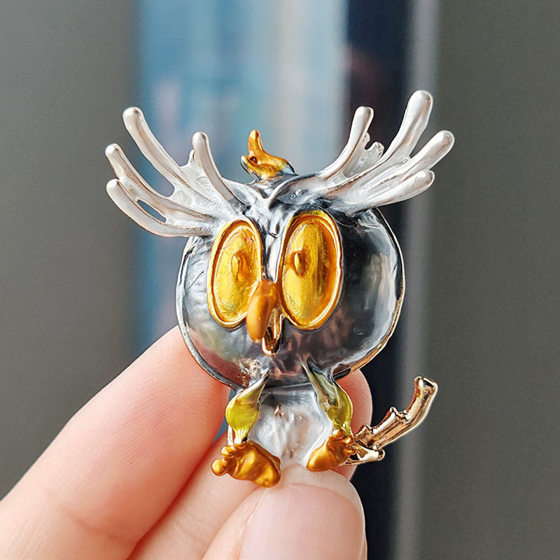 Birds Cartoon Alloy Drip Pin Overcoat Brooches