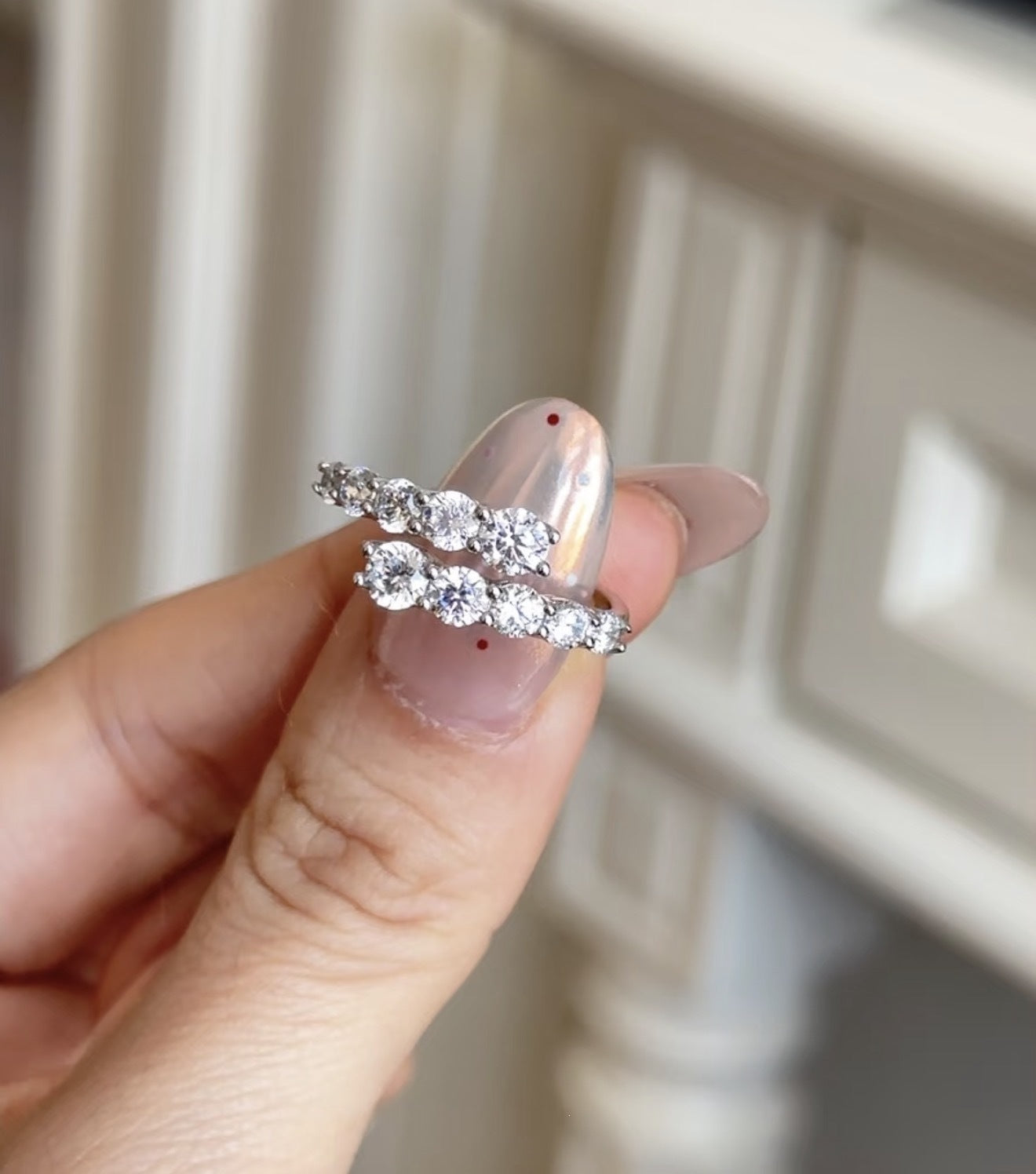 Women's Row Diamond Simple Fashion Opening Adjustable Design Light Luxury High-grade Rings