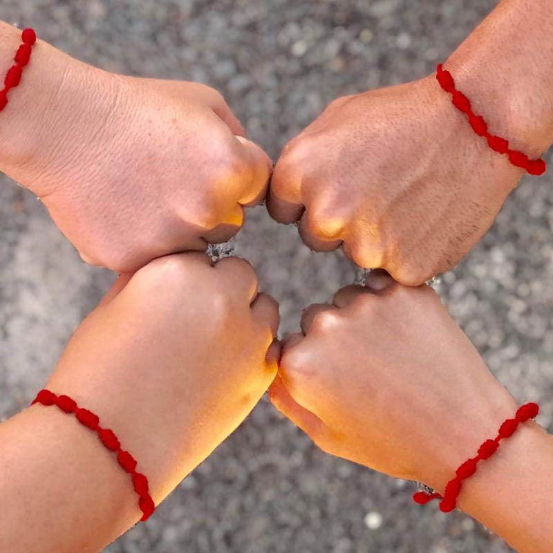 Women's Knot Lucky Hand-woven Adjustable Zodiac Anniversary Year Red Carrying Strap Bracelet