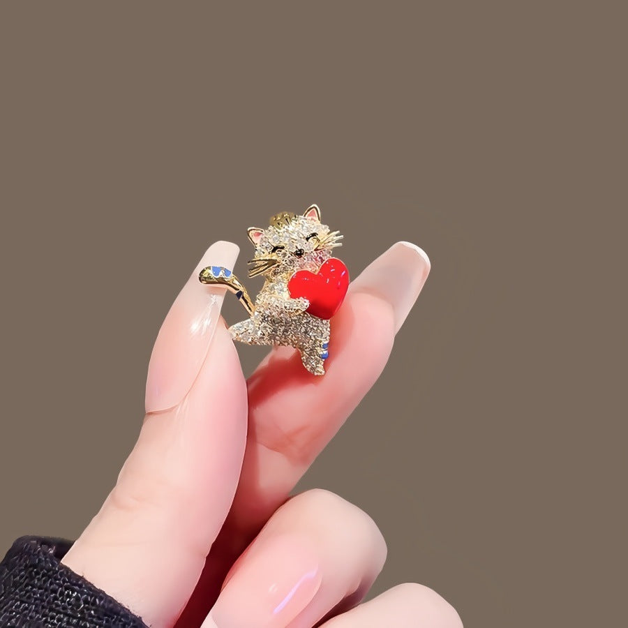 Hug Loves Cats Brooch Female Buckle Brooches