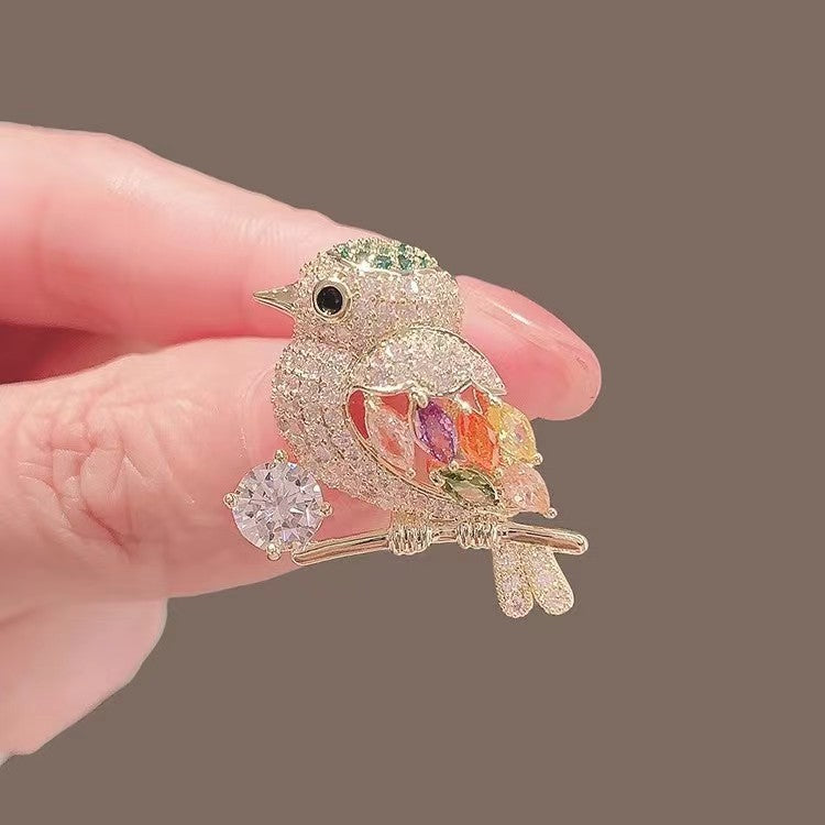 Women's Micro Zircon Brooch Exquisite Plant Pin Brooches