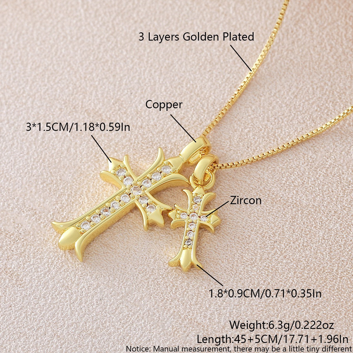 Women's & Men's Trendy Cross Zircon Artistic Retro Necklace