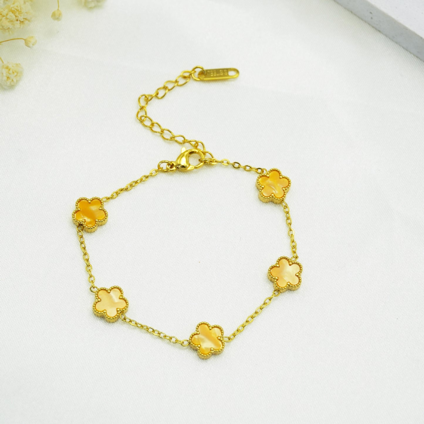Steel Parthenocissus Grass Plum Blossom Colorful Fashionable Bracelets