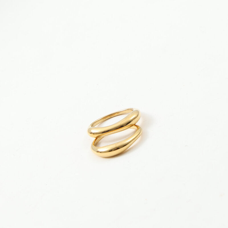 Mother Set Twin Titanium Steel Gold Rings