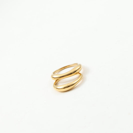 Mother Set Twin Titanium Steel Gold Rings