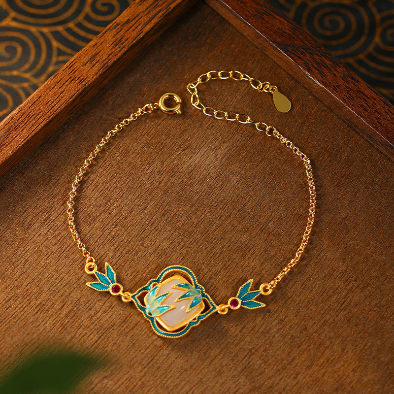 Ale Yuan National Fashion Retro Enamel Niche Festival High Bamboo Jewelry Set