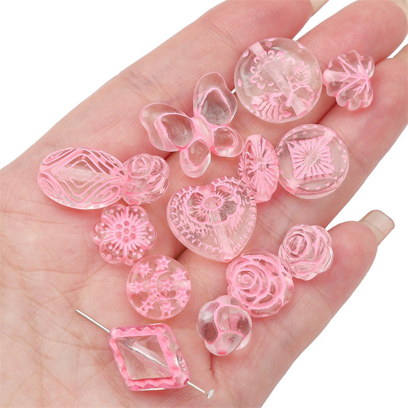 Acrylic Transparent Vintage Frosted Gold Scattered Beads Jewelry Accessories