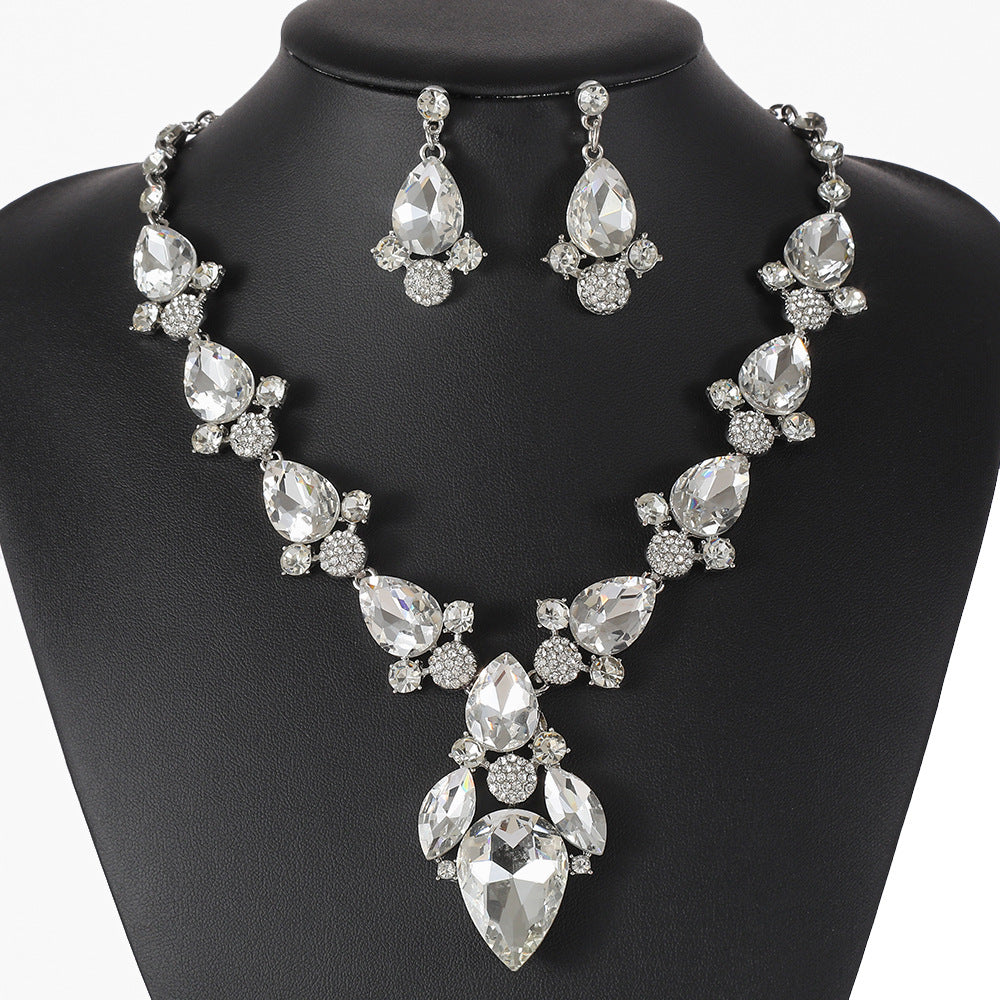 Fashion Suit Exaggerated Crystal Two-piece Alloy Rings