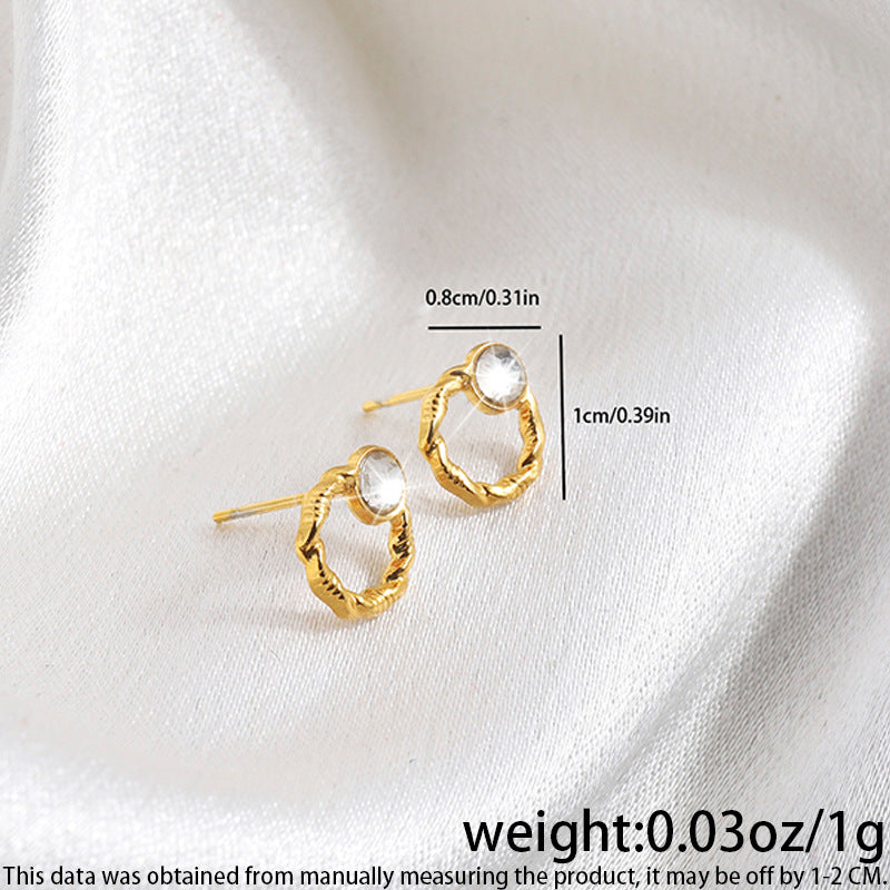 High-grade Fashionable Versatile Micro Diamond Butterfly Earrings