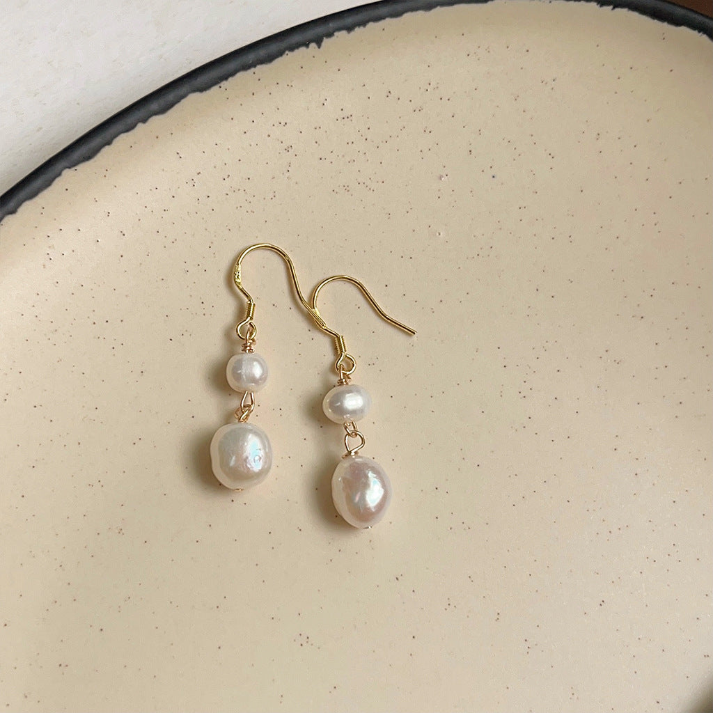 New Retro Baroque Fresh Water Pearl Earrings