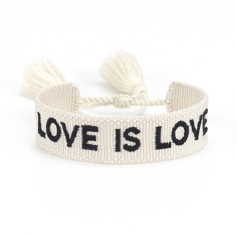 Women's Letter Carrying Strap Hand-woven Tassel Can Bracelets