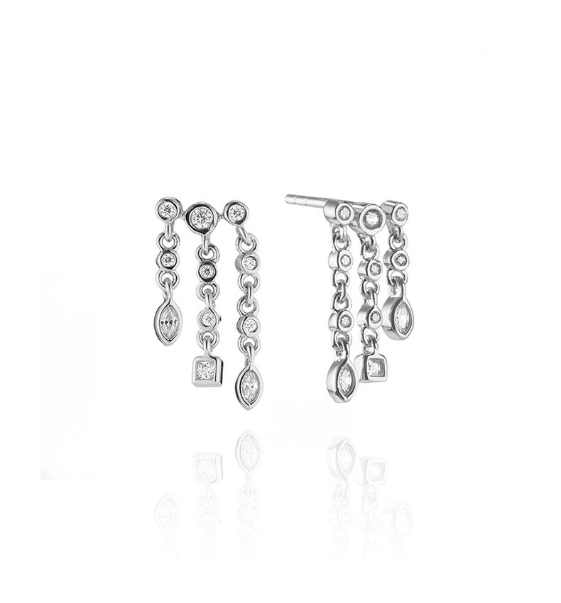 Live Sier Personalized Diamond Overlay Rivet Earrings