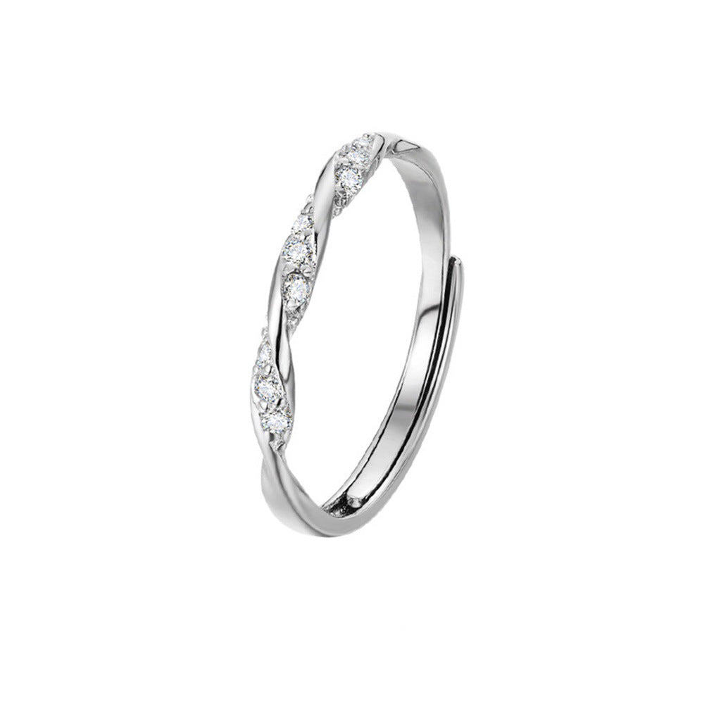 Women's & Men's Mobius Strip Couple Fashion Copper Inlaid Zircon Rings
